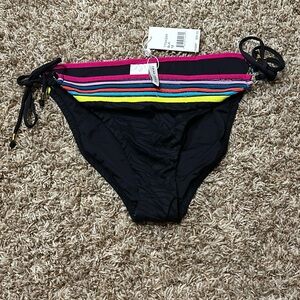 NWT Trina Turk swim & spa collection black zebra print side tie bikini bottoms